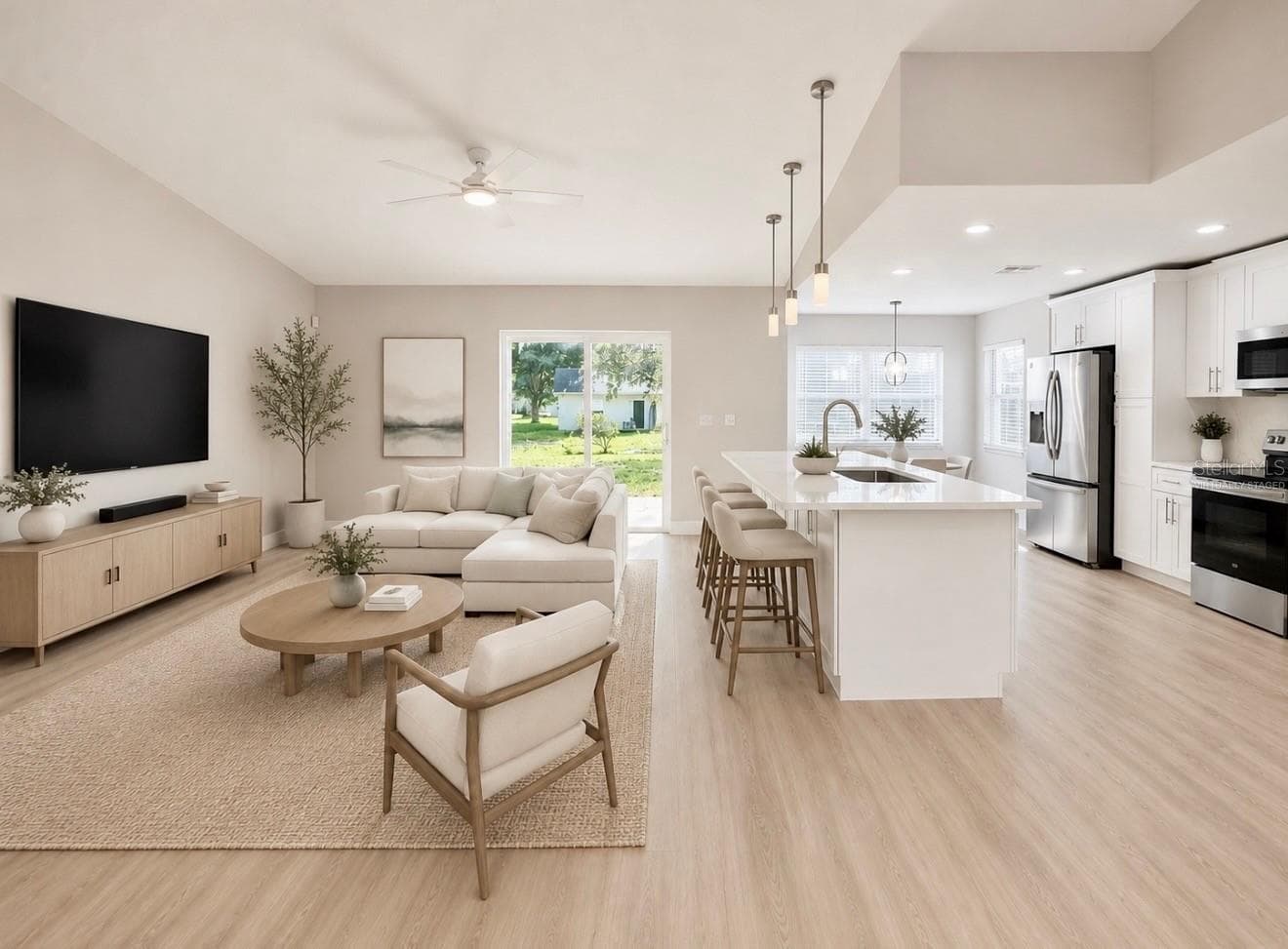 Living Room virtually staged - 10814 CRESCENDO LOOP, CLERMONT