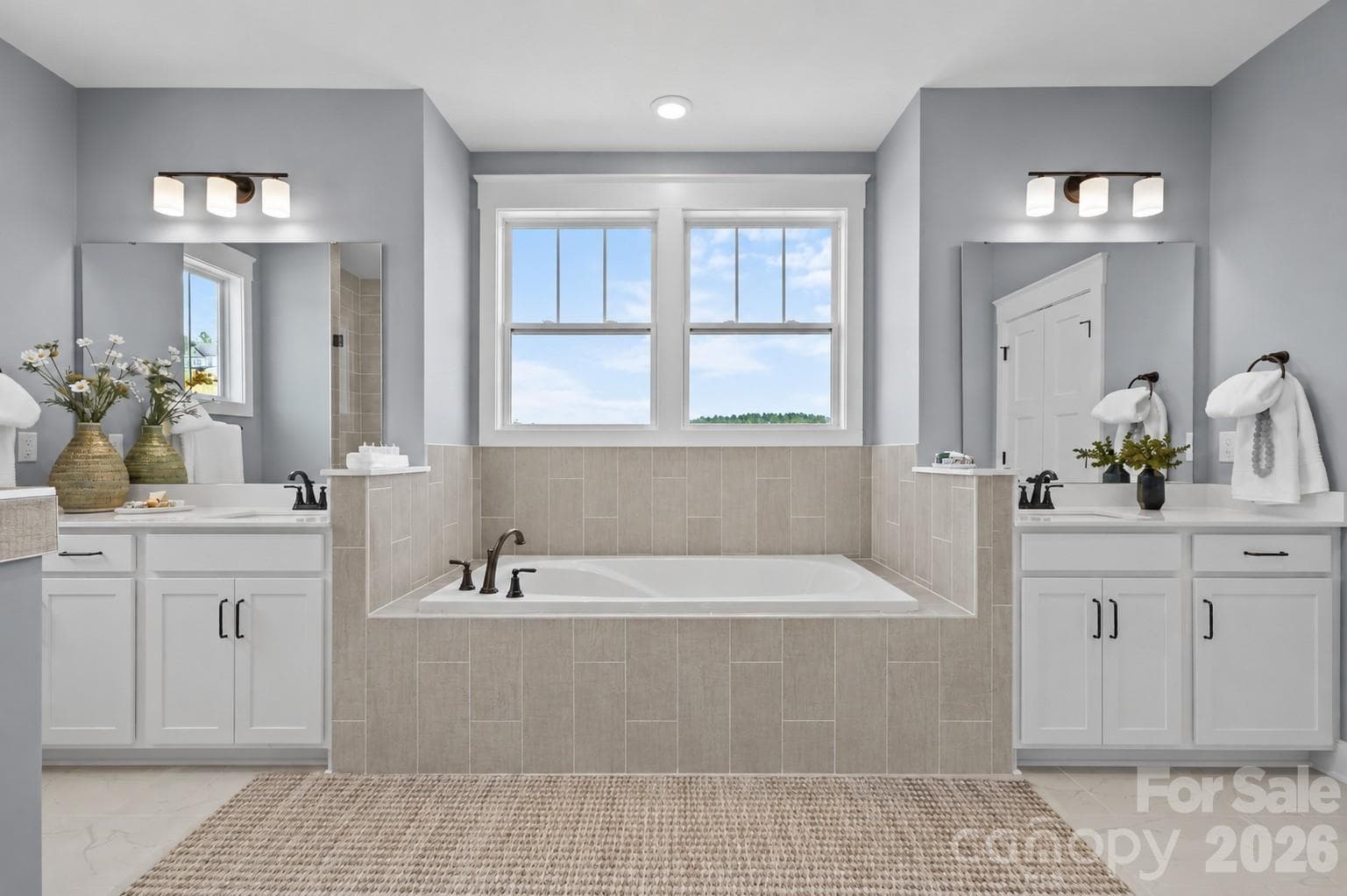 Owner's Bath Soaking Tub & Dual Vanities - Model Home, For Reference Only. - 3031 Grandiose Drive, Indian Trail