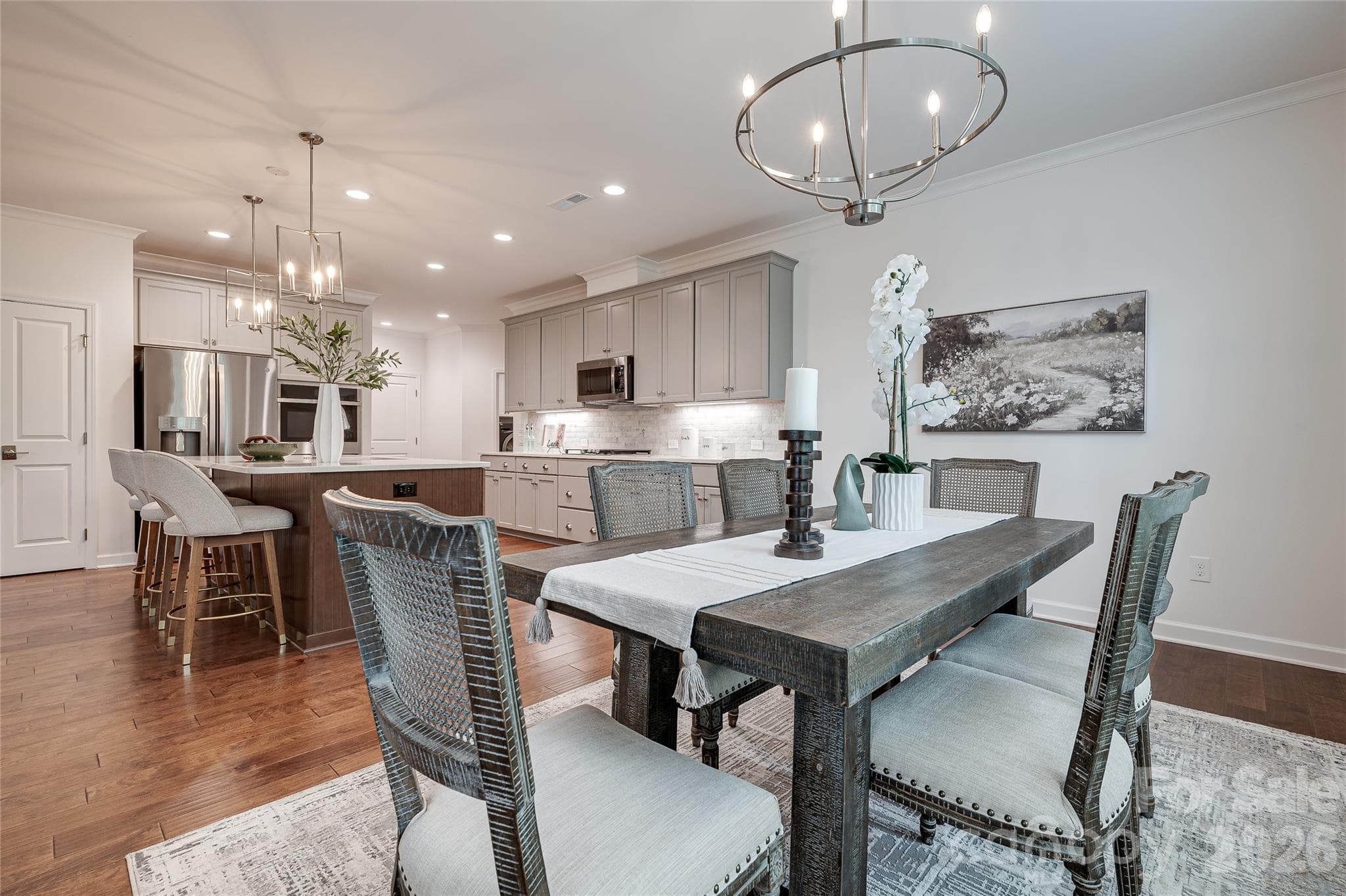 Spacious kitchen and dining area with upgraded recessed lighting. - 2566 NW Red Hill Street, Concord