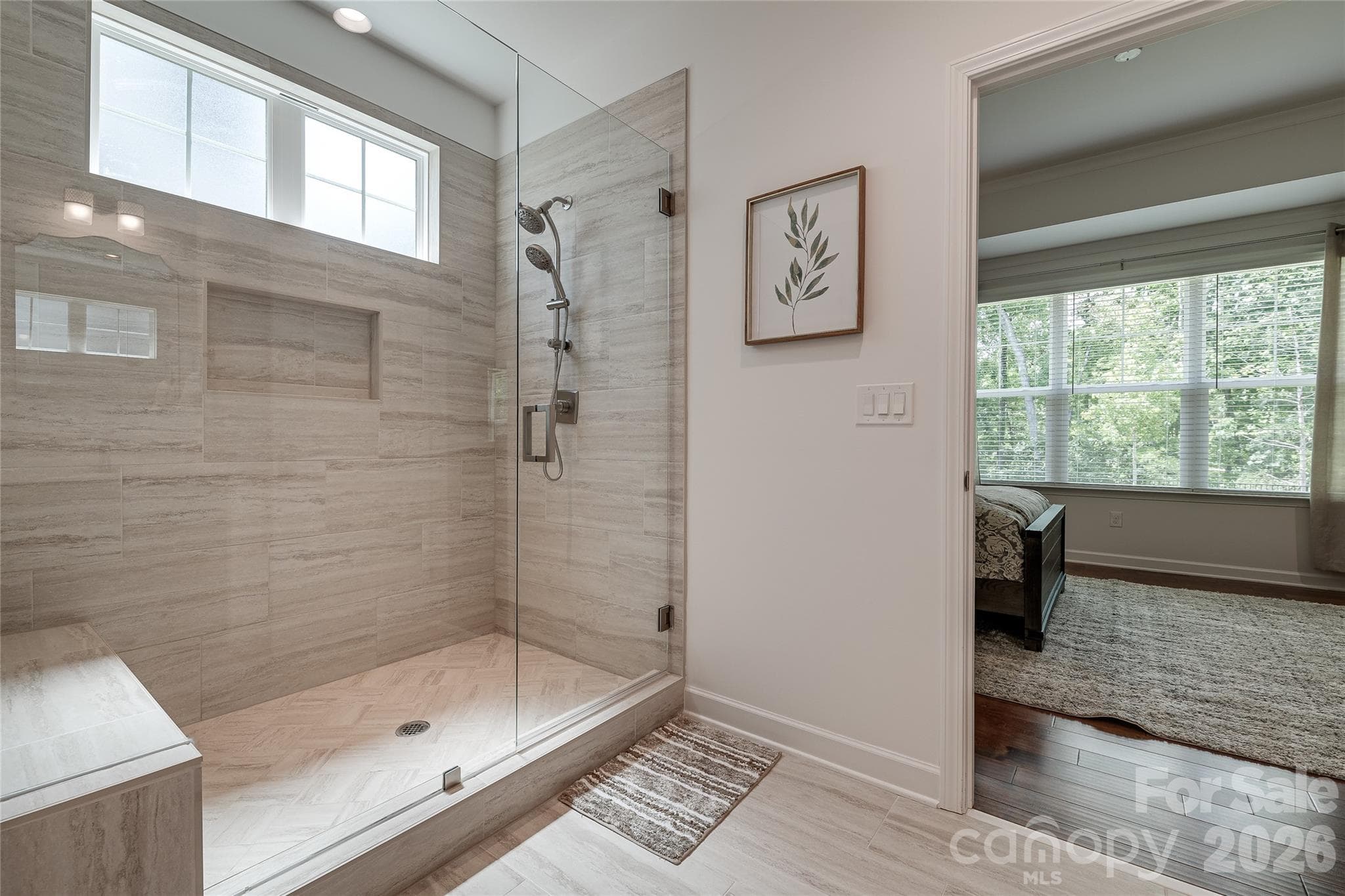 Ungraded tile shower and transom window. - 2566 NW Red Hill Street, Concord