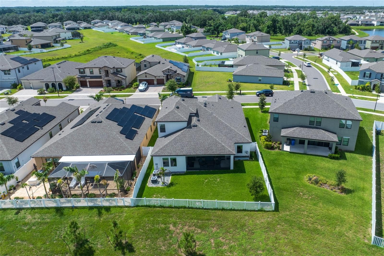 Aerial pond to home view - 12648 BERGSTROM BAY DR, RIVERVIEW
