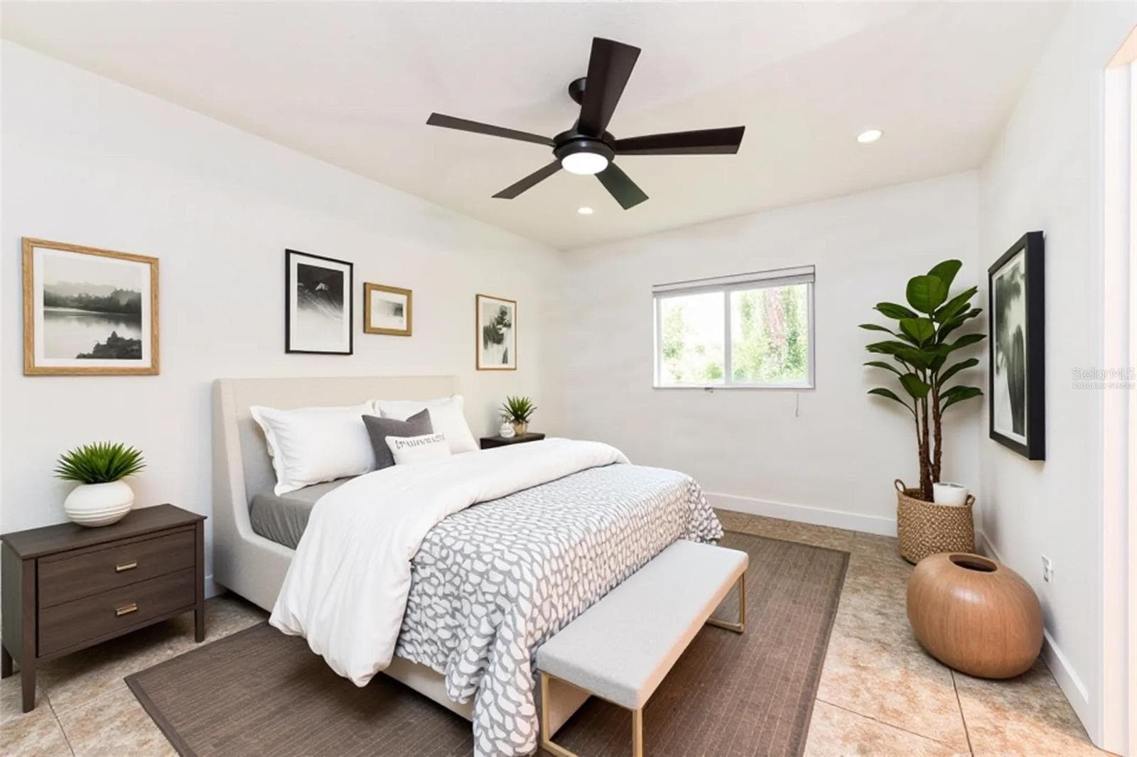 Primary bedroom virtually staged - 8457 BRISTOL AVE, NORTH PORT