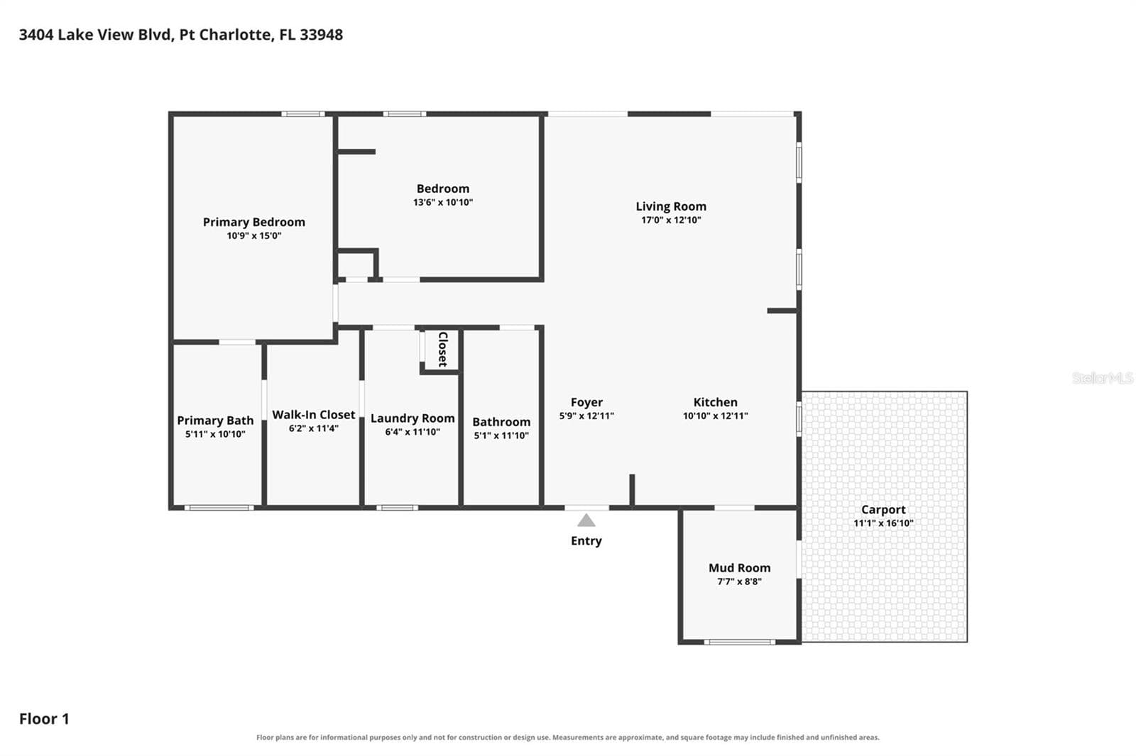 Floor Plan - 3404 LAKE VIEW BLVD, PORT CHARLOTTE