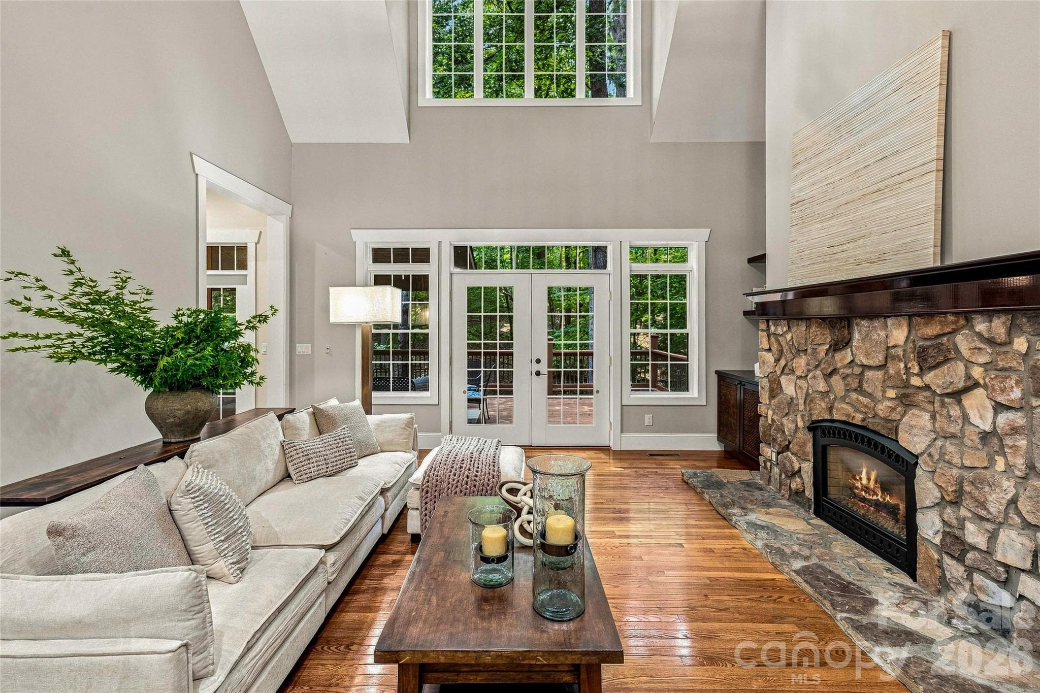 Family Room 2 story, Custom Fireplace - 90 Ashley Woods Drive, Arden