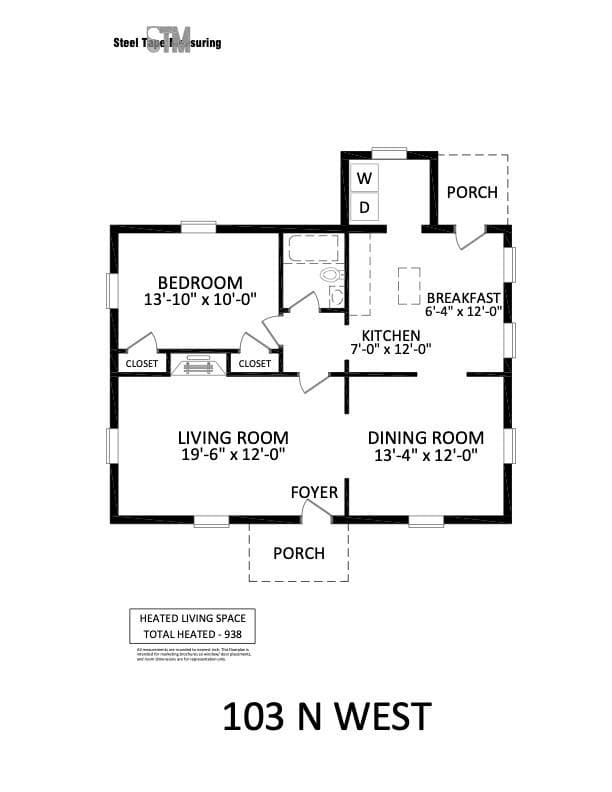 Floor Plan - 103 N West Street, Monroe