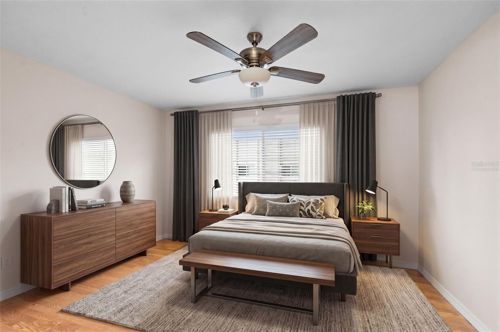 Primary Bedroom virtually staged - 1310 GLEN OAKS DR E #383E, SARASOTA
