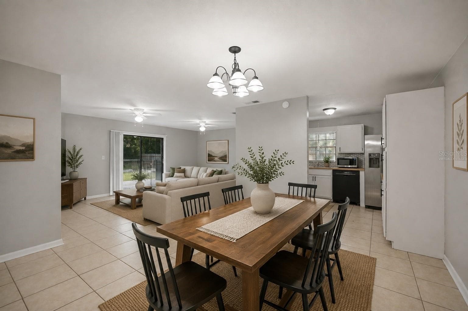 Virtually Staged. Living Room/Dining Room - 2351 NE 40TH ST, OCALA