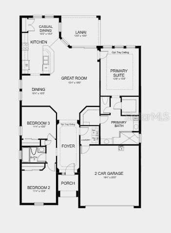 Floor Plan - Additional Highlights Include: 8' interior doors, pendant light pkg, and stainless steel undermount single bowl kitchen sink - 5769 BINNACLE LN, COCOA