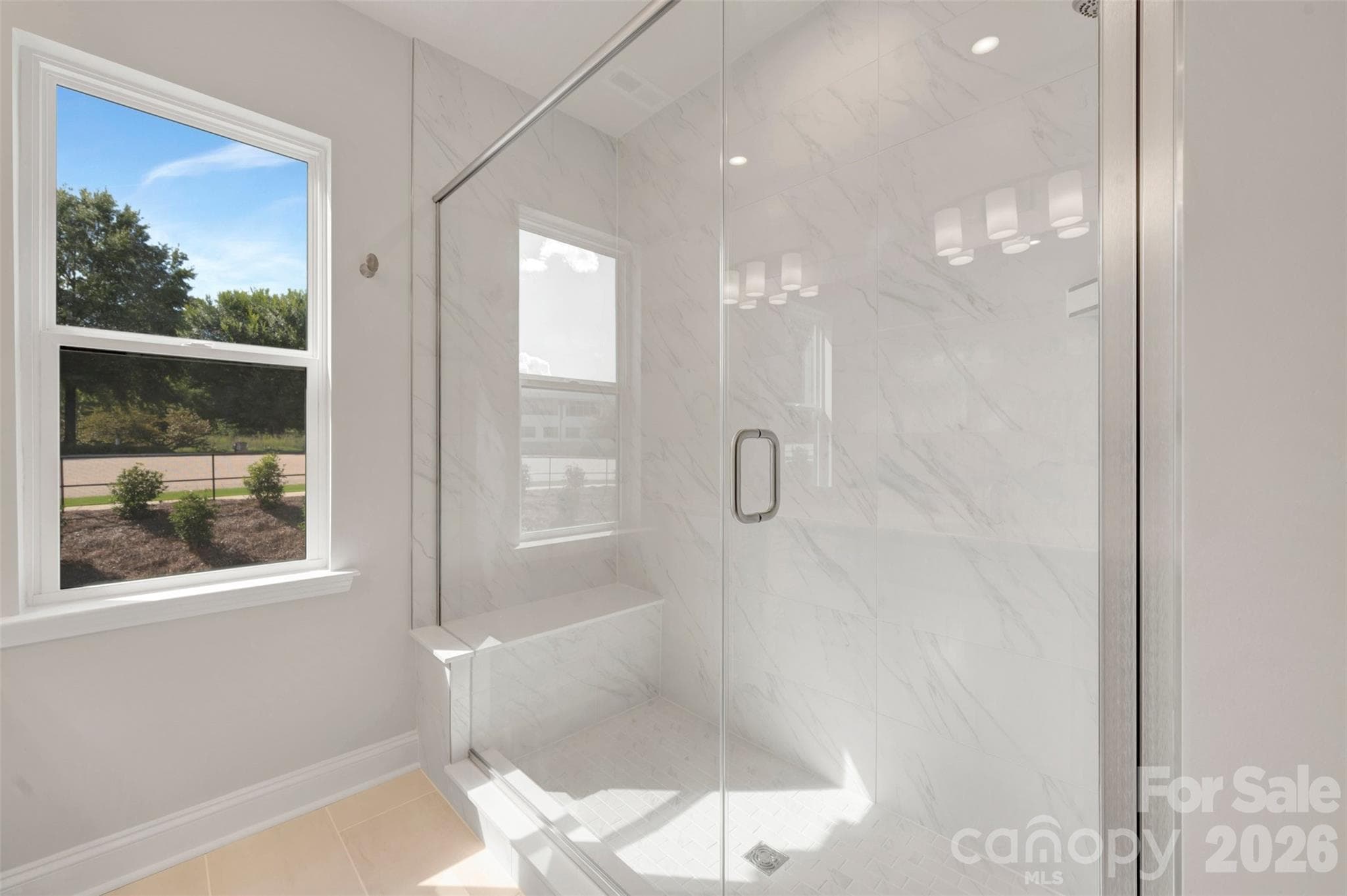 Primary Shower with Seat, Tile Walls and Tile Pan - Fort Mill