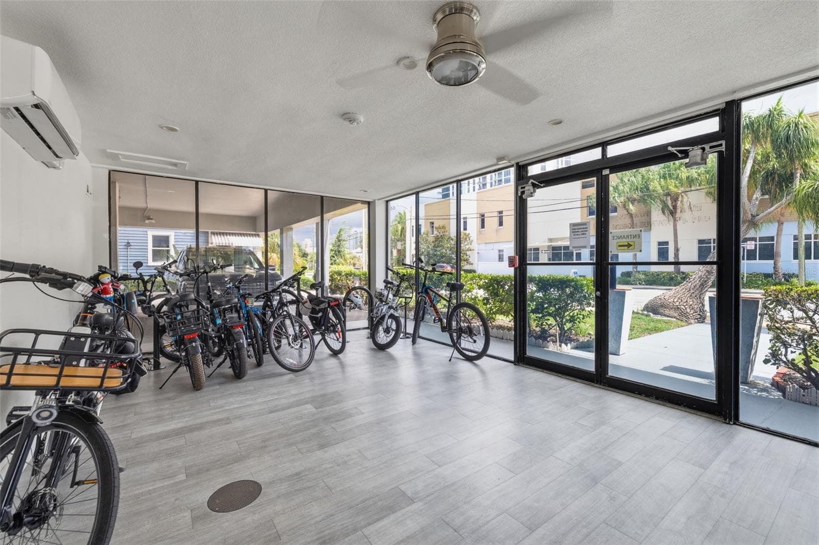 Convenient indoor bicycle storage area with easy access to the building exterior. - 841 4TH AVE N #27, ST PETERSBURG