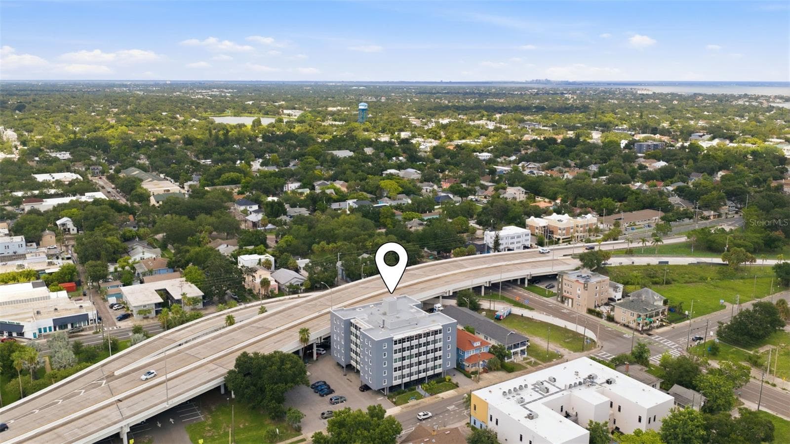Aerial view showcasing the surrounding St. Petersburg neighborhood and convenient access throughout the city. - 841 4TH AVE N #27, ST PETERSBURG