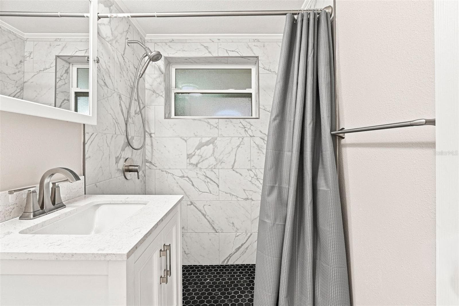 Guest Bath Updated with Sleek Walk-In Shower - 1005 ALSTON LN, ENGLEWOOD
