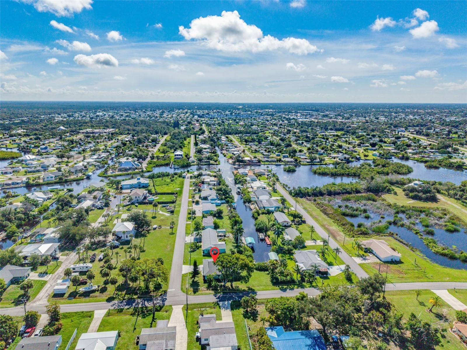Aerial View Highlighting Gulf Access Location - 1005 ALSTON LN, ENGLEWOOD