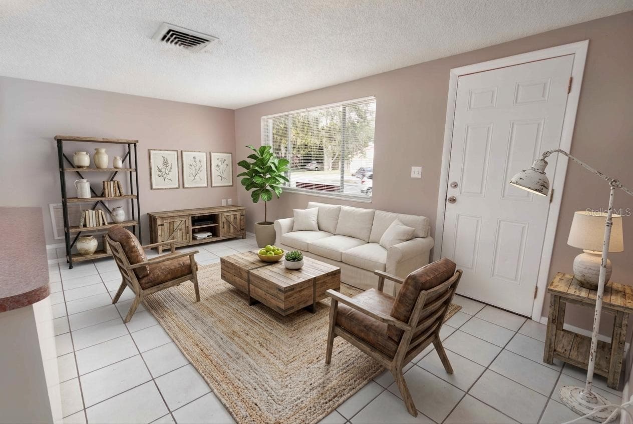 living room-virtual staged - 12401 GUNSTOCK LN, HUDSON