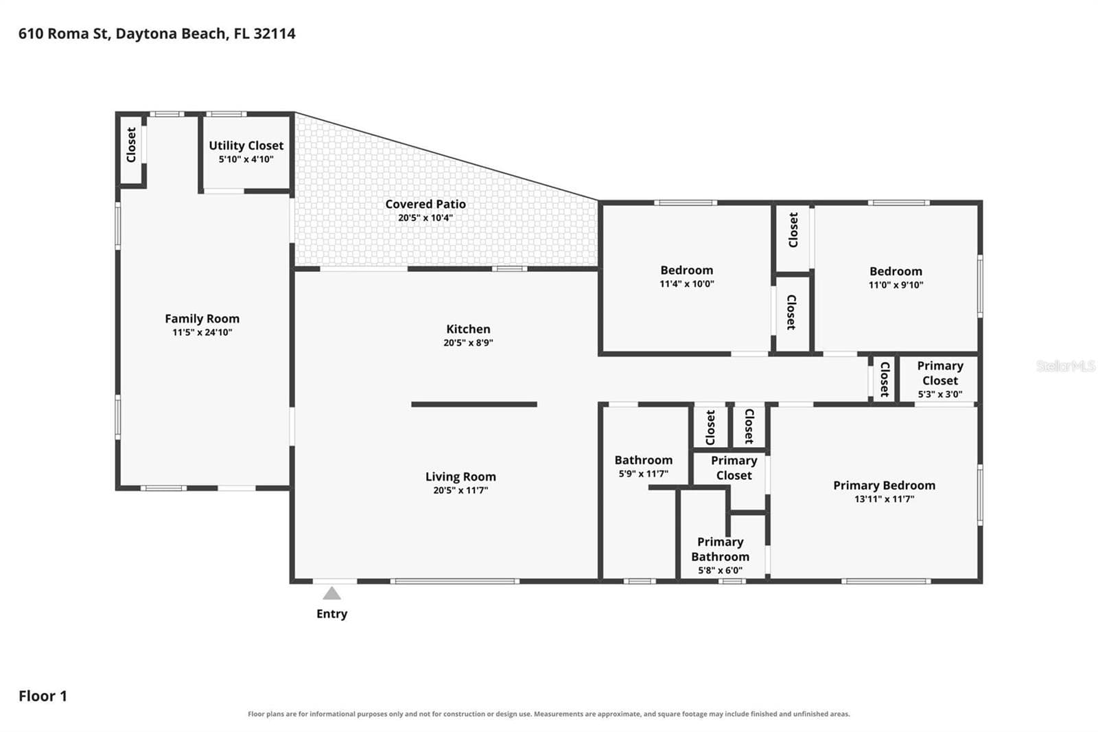 floor plan - 610 ROMA ST, DAYTONA BEACH