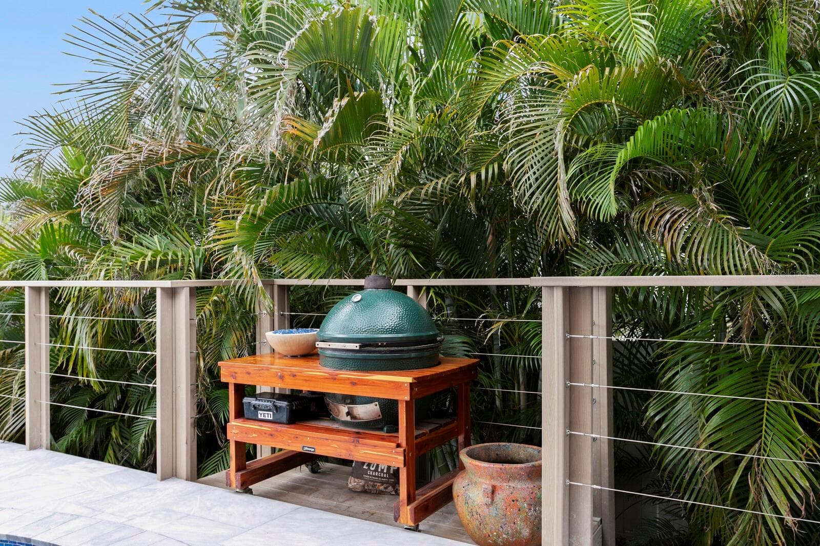 Pop-out grill station and mature vegetation for added privacy - 704 EAGLE LN, APOLLO BEACH