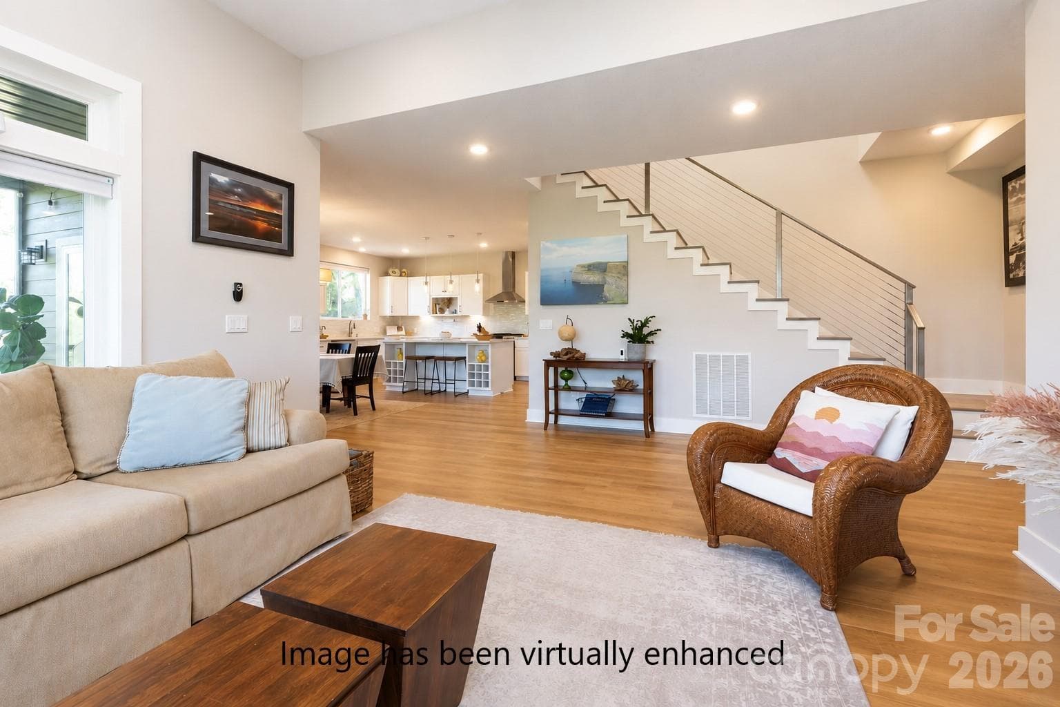 Living Room - virtually enhanced flooring - Fletcher