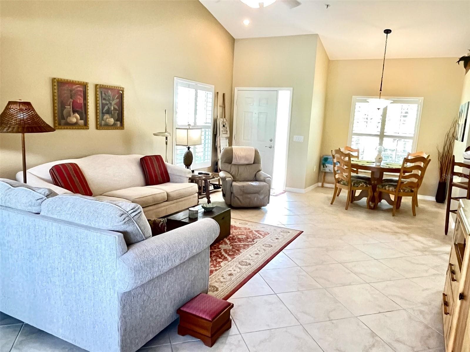 VIEW FROM LANAI OF ENTRANCE INTO  WITH VAULTED CEILINGS. - 6854 FAIRVIEW TER #6854, BRADENTON
