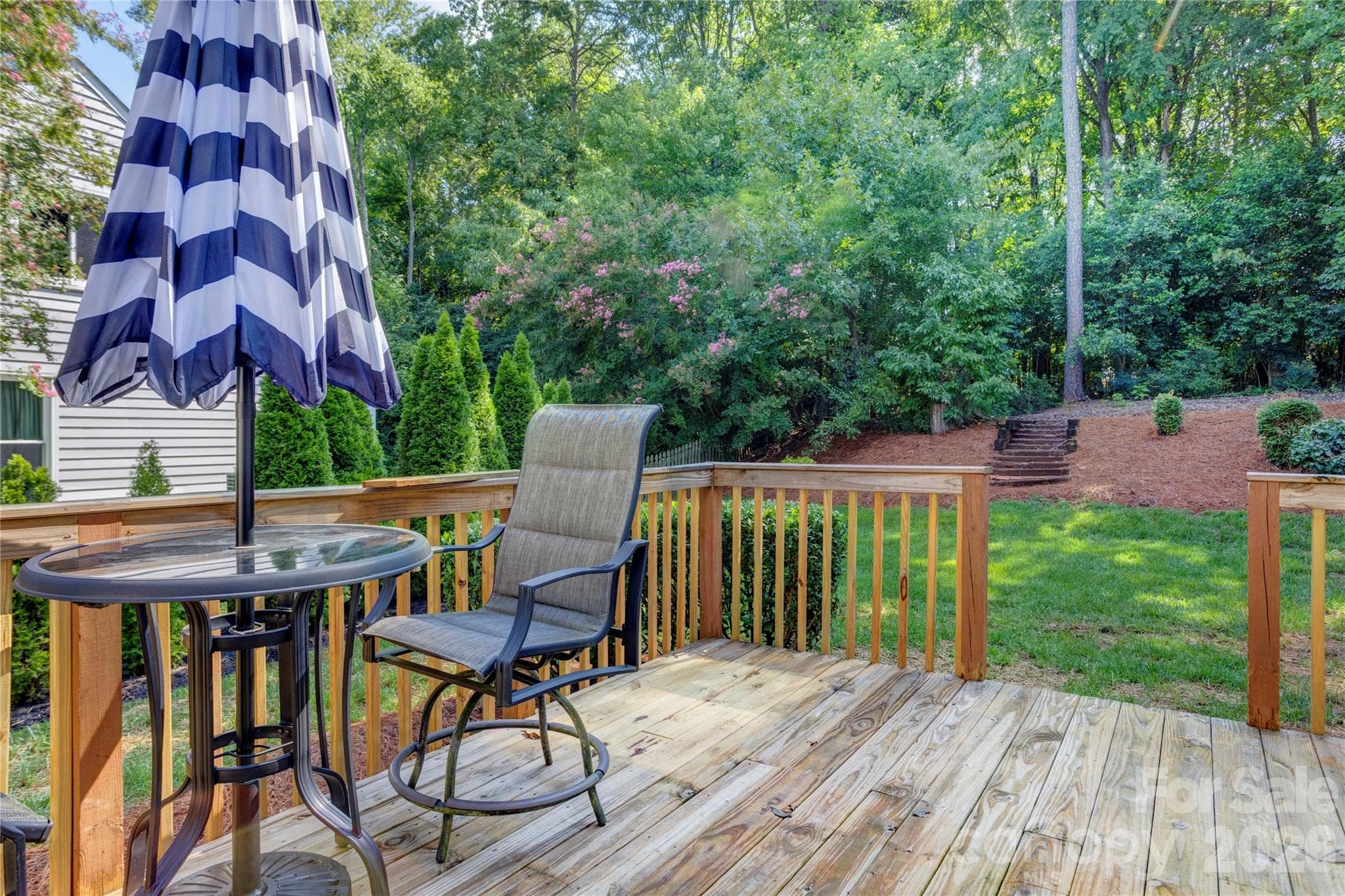 Relax on the shady deck overlooking the large back yard - 156 Edgewater Drive NW, Concord