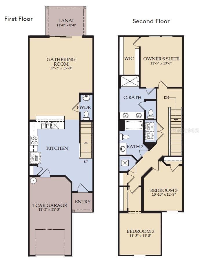 Floor Plan - Floor One Floor Plan - Floor Two - 3194 EMERALD ACRES LANE, SANFORD