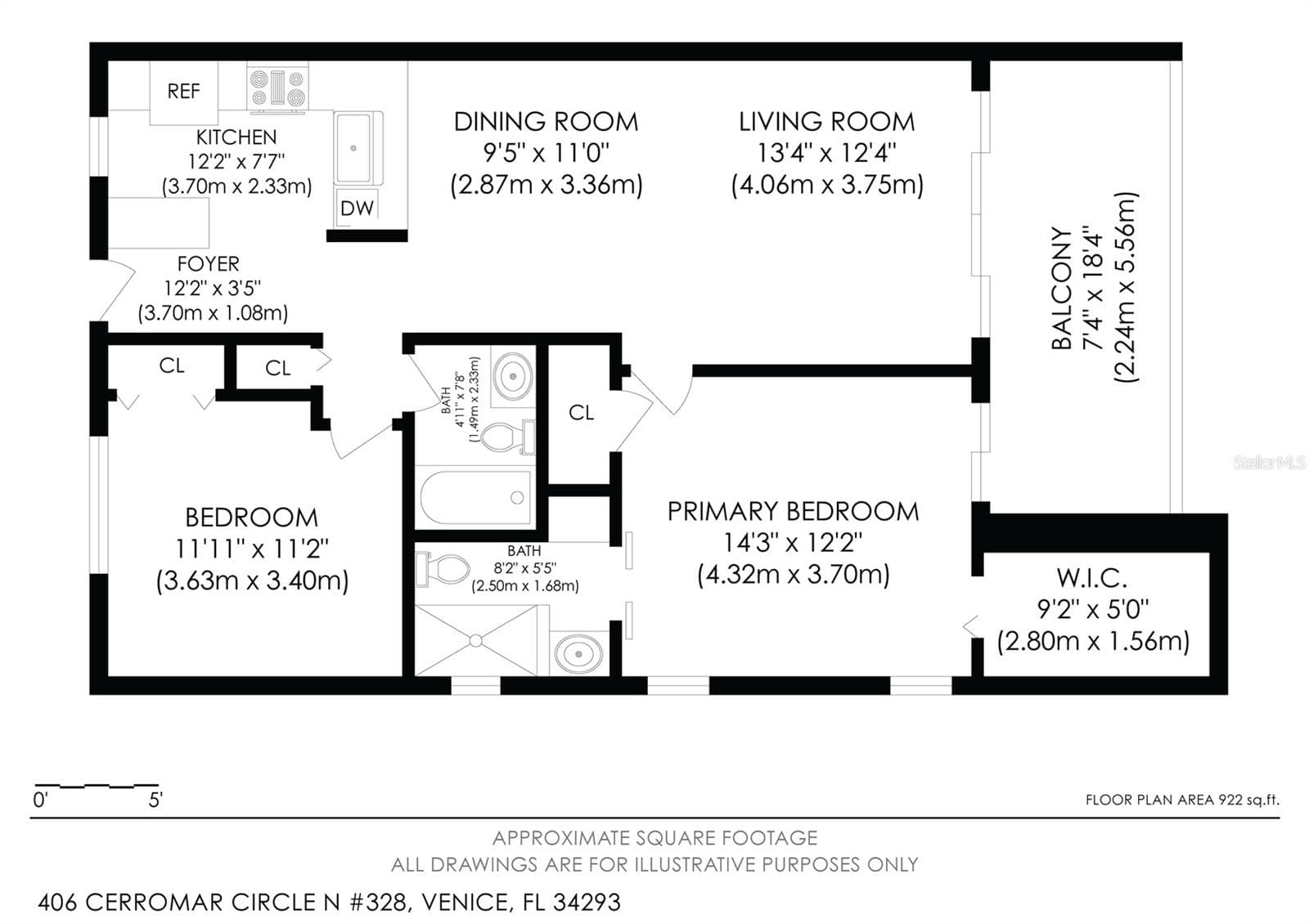 Floorplan - 406 CERROMAR CIR N #328, VENICE