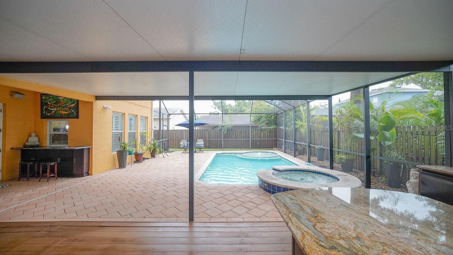 View from Lanai to pool - 116 S HESPERIDES ST, TAMPA