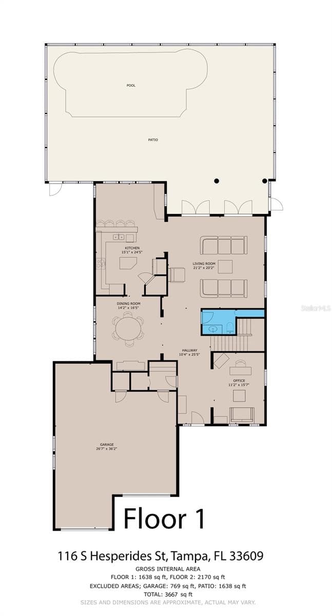 FIrst Floor - 116 S HESPERIDES ST, TAMPA