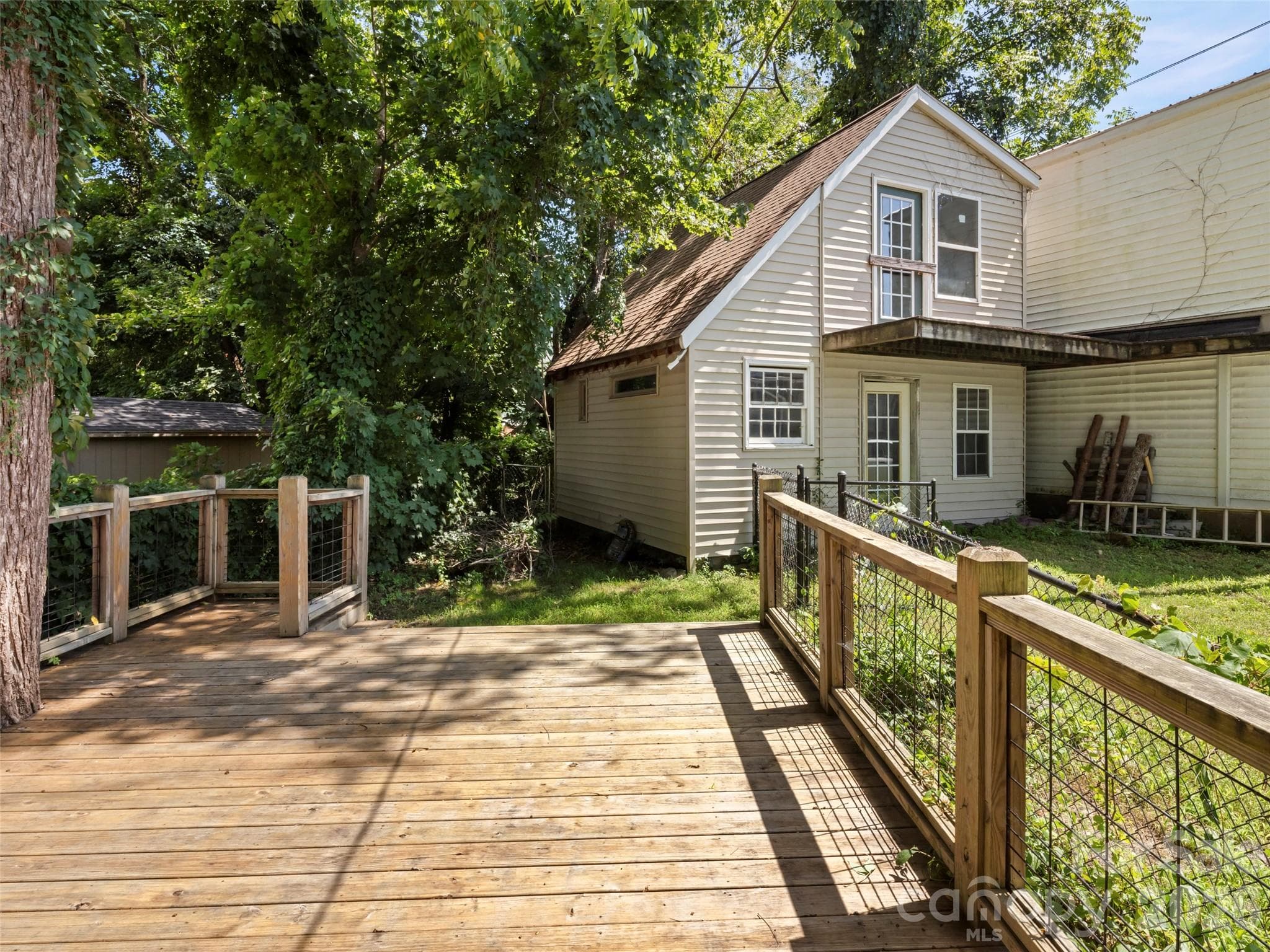 Rear deck and outbuilding - 122 Edwards Avenue, Swannanoa