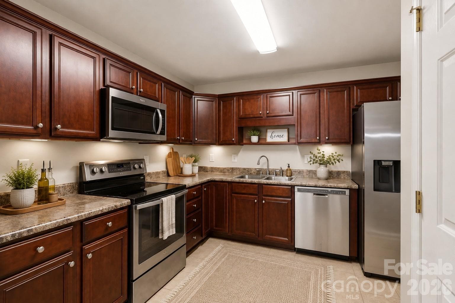 virtually staged kitchen - 1306 Bayswater Drive, High Point