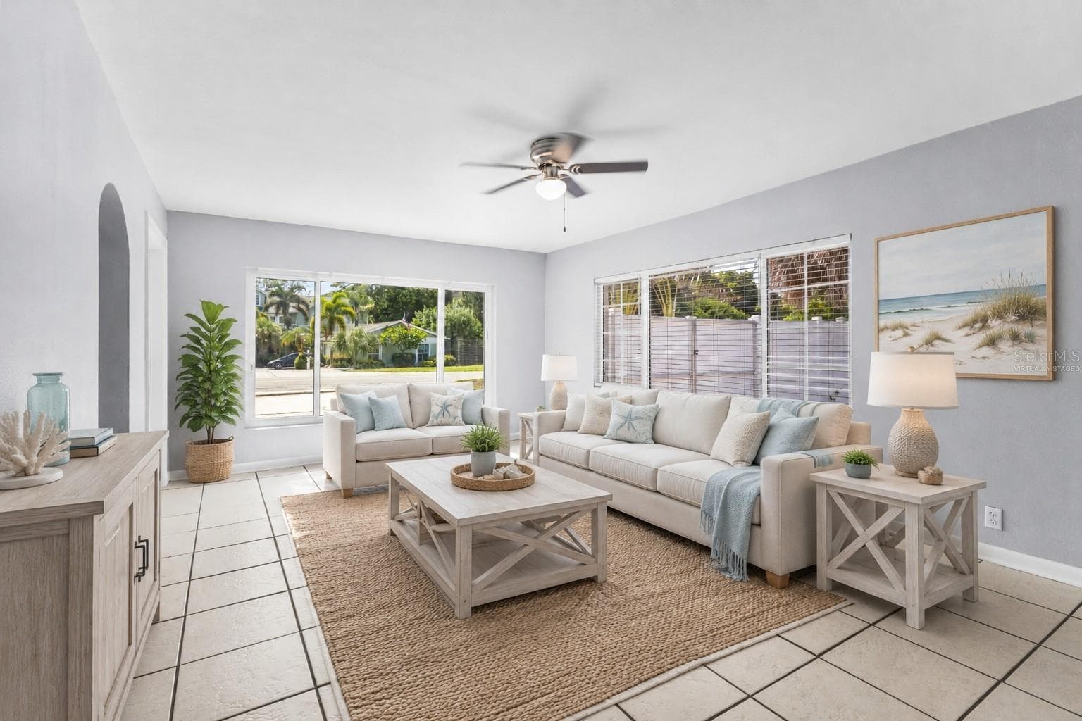 Virtually Staged Living Room - 605 S FLORIDA AVE, TARPON SPRINGS