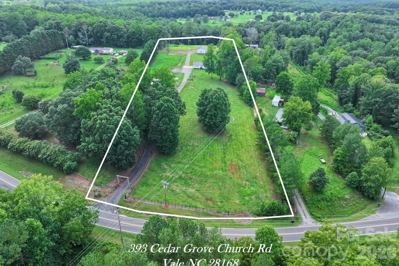 Drone view from front of property - 393 Cedar Grove Church Road, Vale