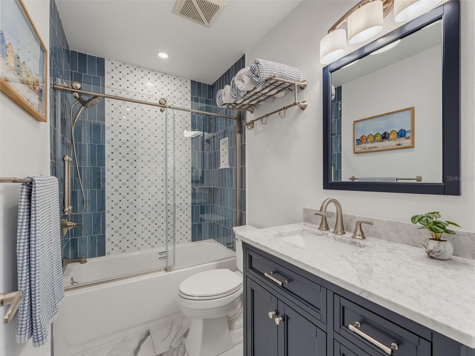 Guest bathroom custom tile tub/shower - 1372 CARLISLE CT, DUNEDIN