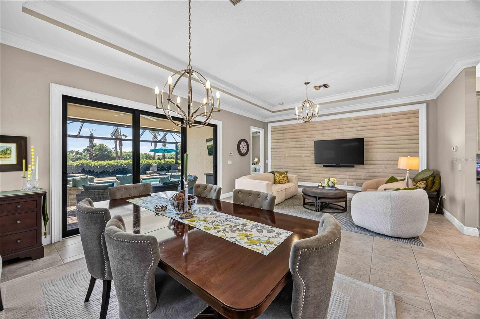 Open concept dining room to living room - 24232 GALLBERRY DR, VENICE