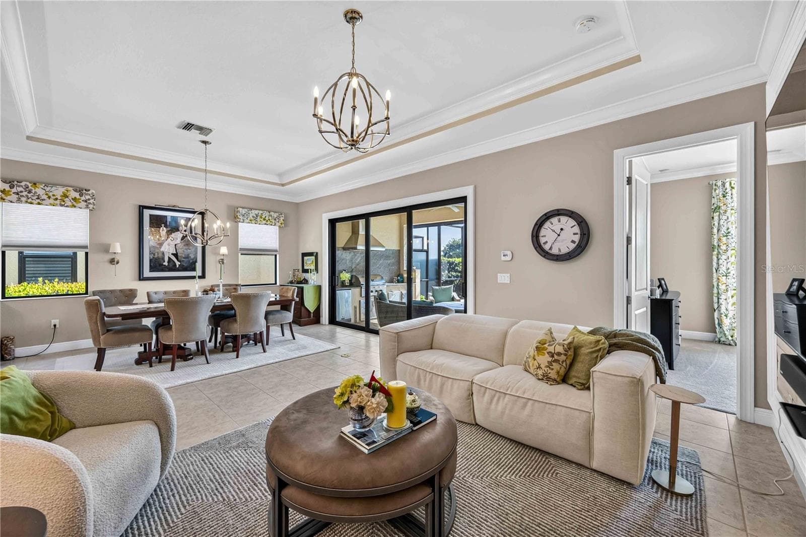 Open concept dining room to living room - 24232 GALLBERRY DR, VENICE