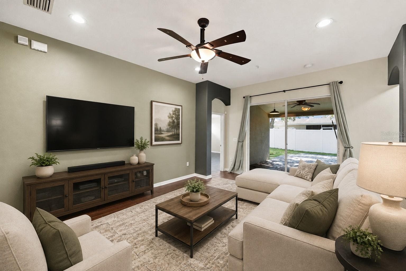 Virtually Staged - Family Room - 13368 MANDALAY PL, SPRING HILL