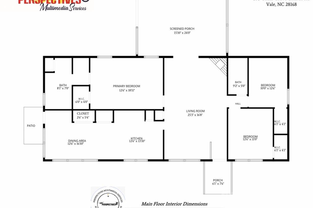 Interior dimensions - 393 Cedar Grove Church Road, Vale