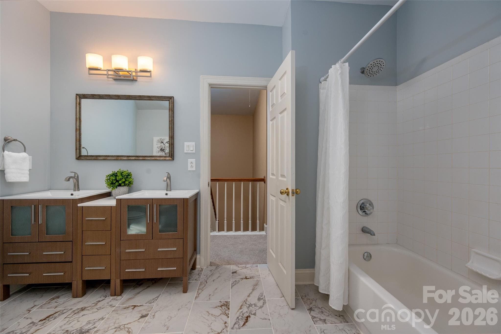 Newly remodeled upstairs bath - 12818 Darby Chase Drive, Charlotte