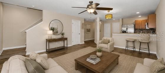 Virtually Staged Living Room - 8013 SUTTON TERRACE LN, TAMPA