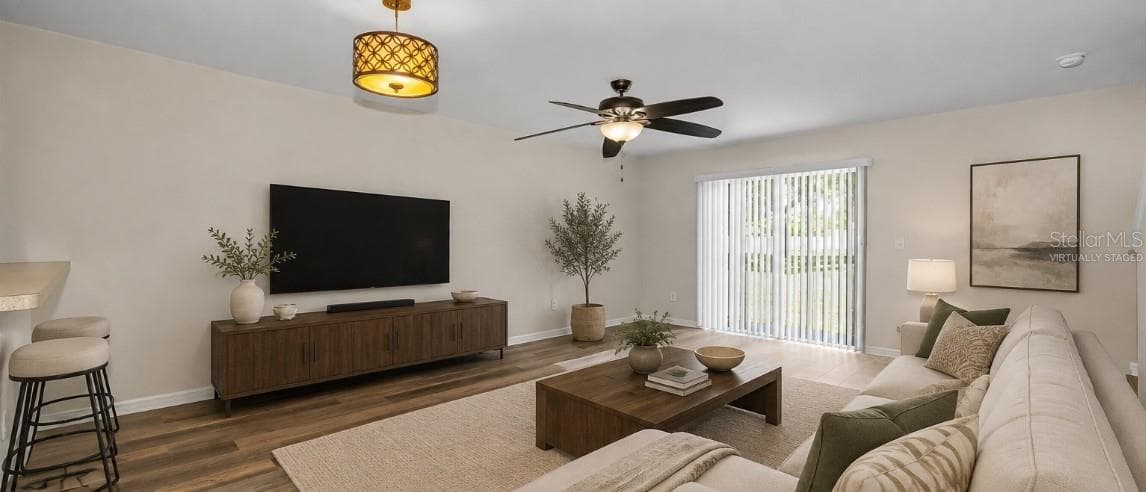 Virtually Staged Living Room - 8013 SUTTON TERRACE LN, TAMPA