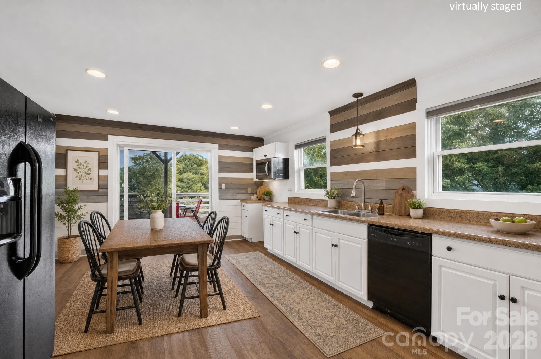 Kitchen/Dining virtually staged - 403 SW Spruce Street SW, Lenoir