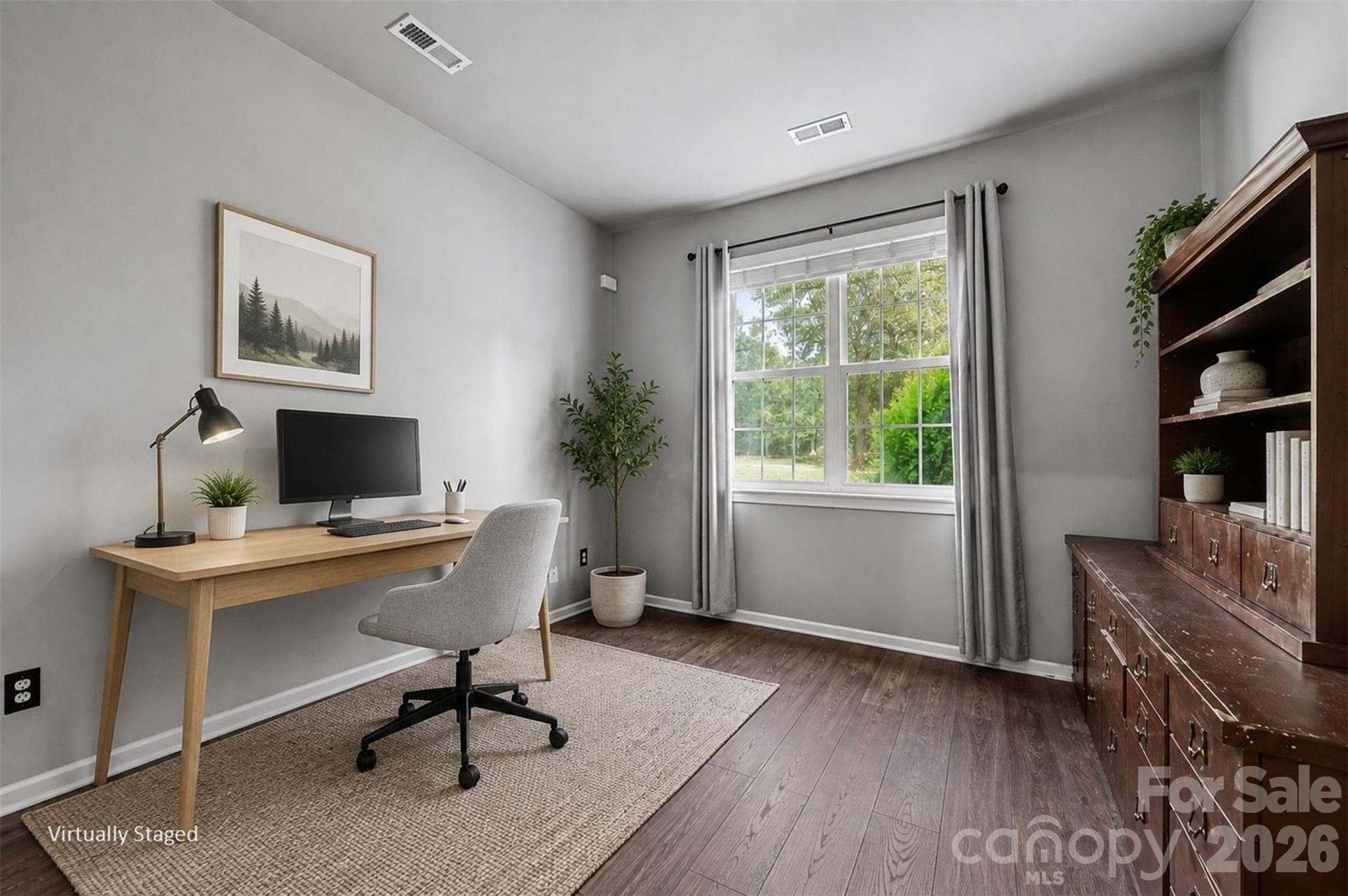 Downstairs Office - Virtually Staged - 10139 Alvarado Way, Charlotte