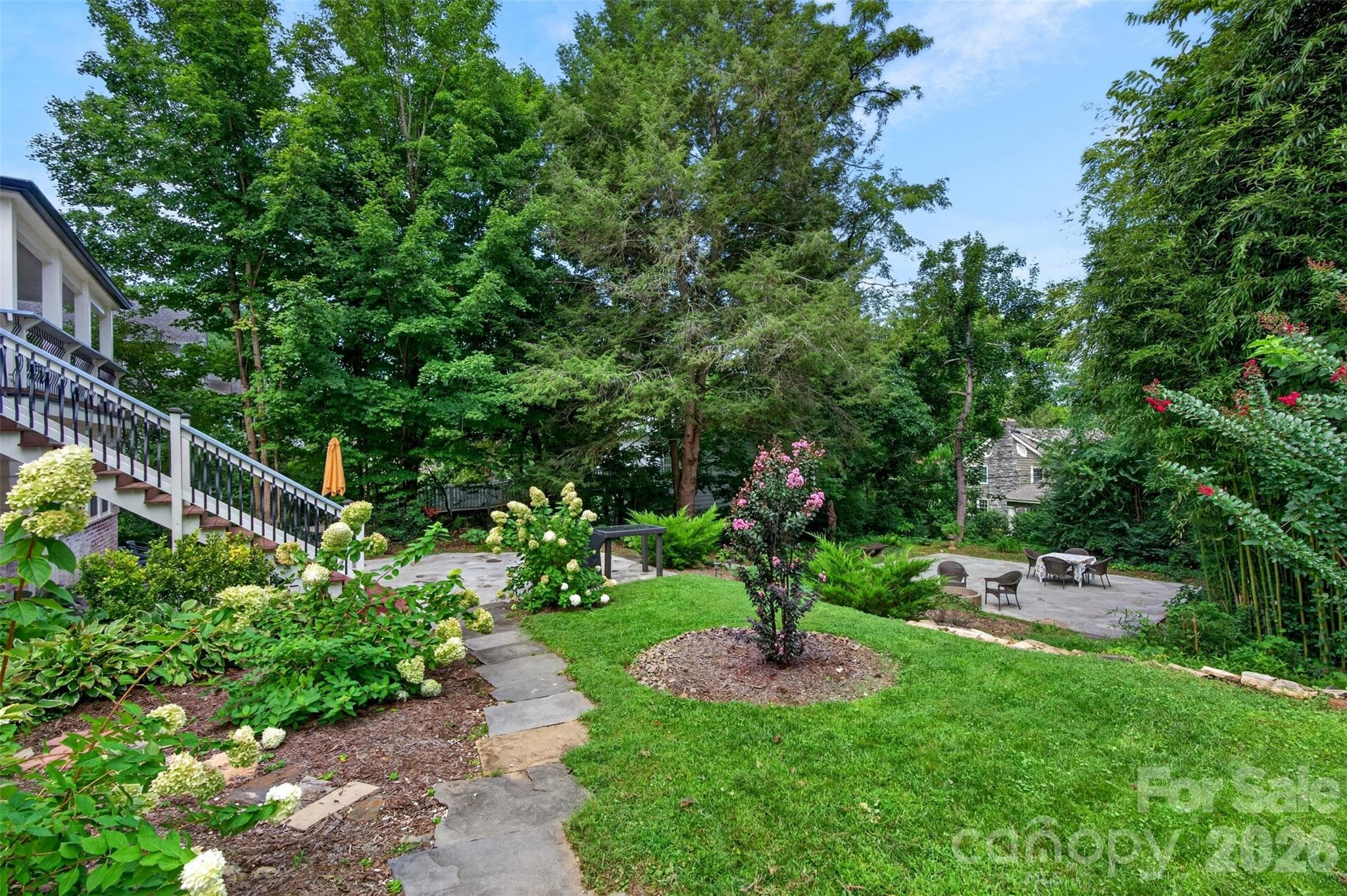 Mid level of back terraced yard - 55 Edgemont Road, Asheville