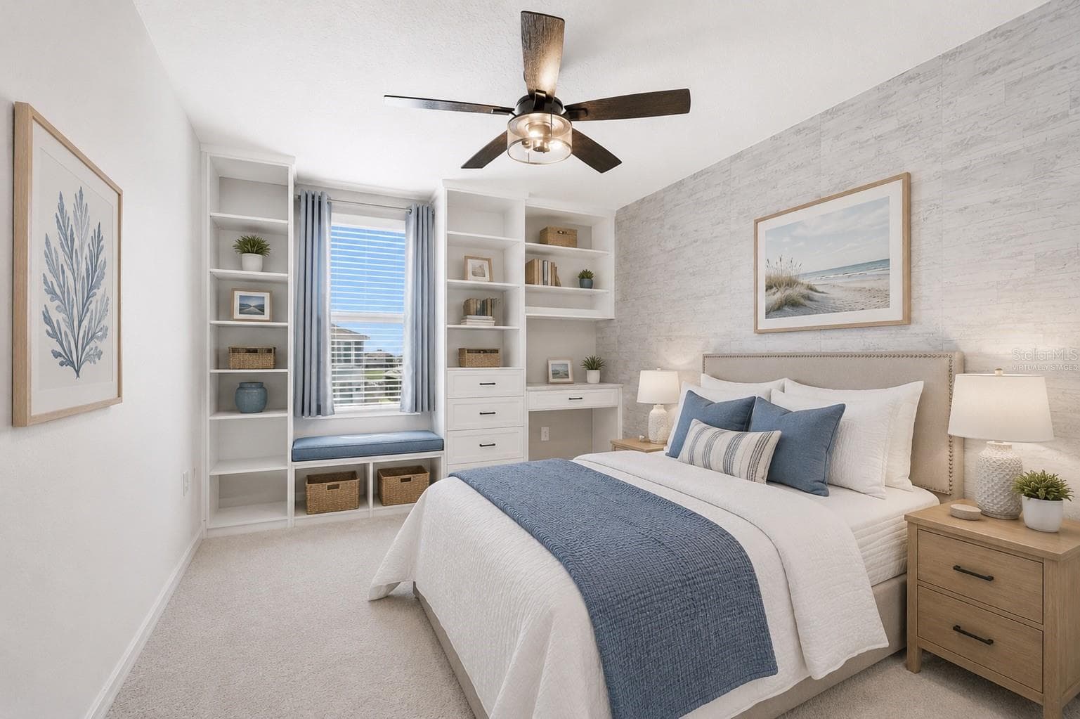 bedroom 3 virtually staged. built in shelving - 12272 HIGH ROCK WAY, PARRISH