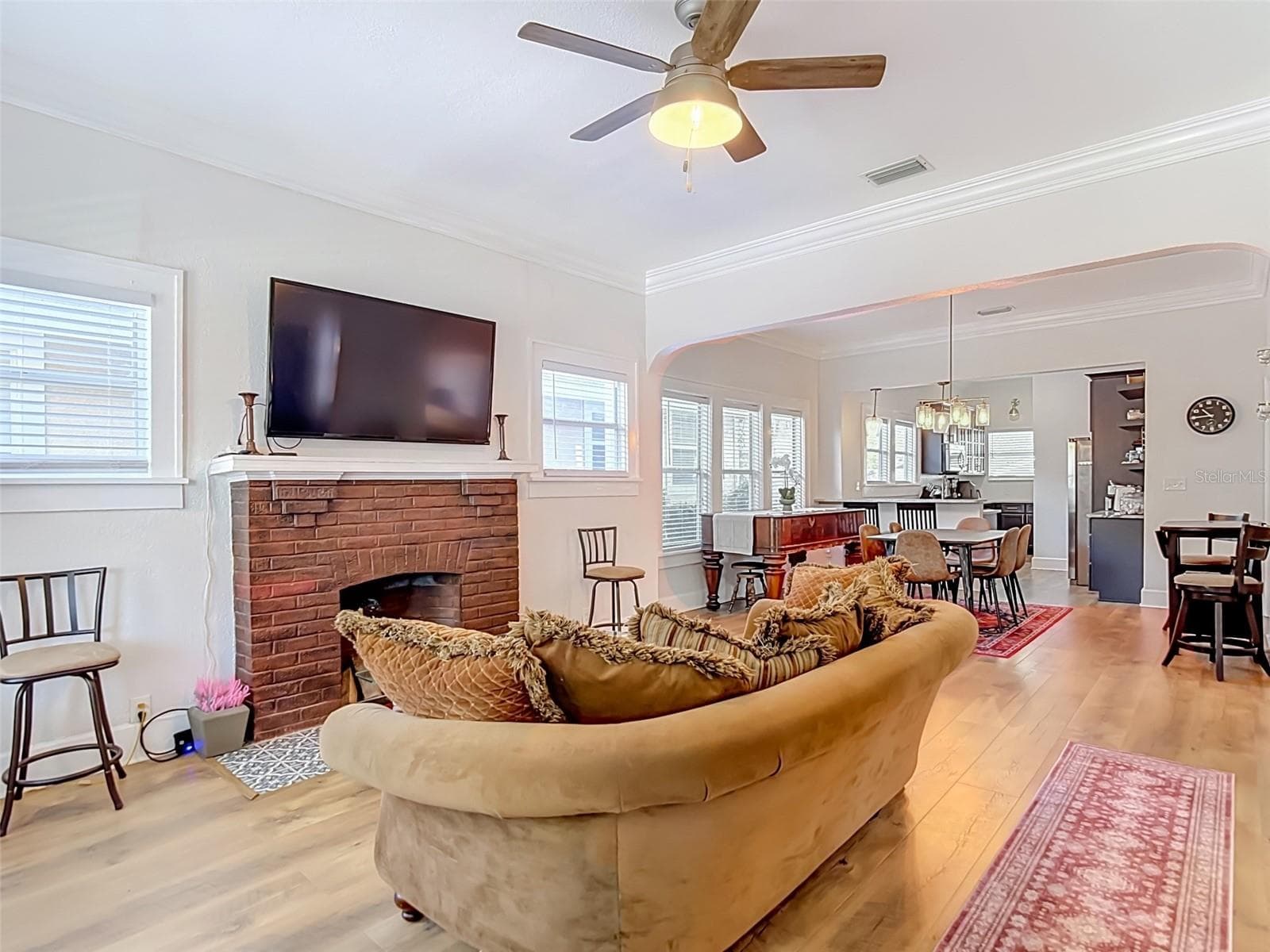 Living area with fireplace! - 3506 N 12TH ST, TAMPA