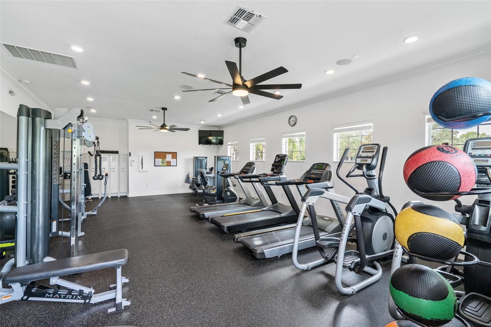 Community Fitness Center – Community fitness center featuring cardio equipment, strength-training equipment, and free-weight options. - 13728 REINDEER CIR, HUDSON