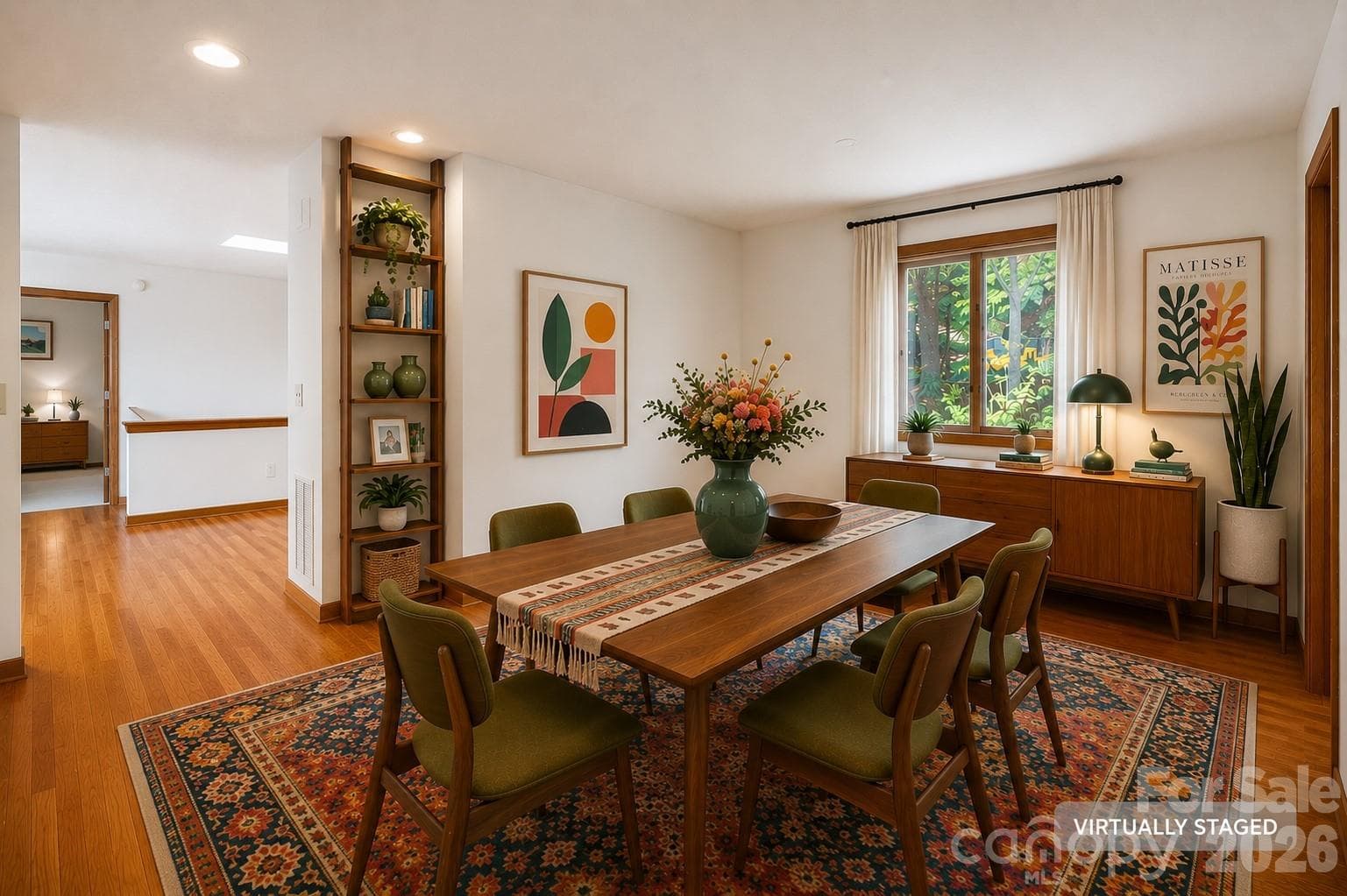Virtually staged dining room - 1105 High Vista Drive, Mills River