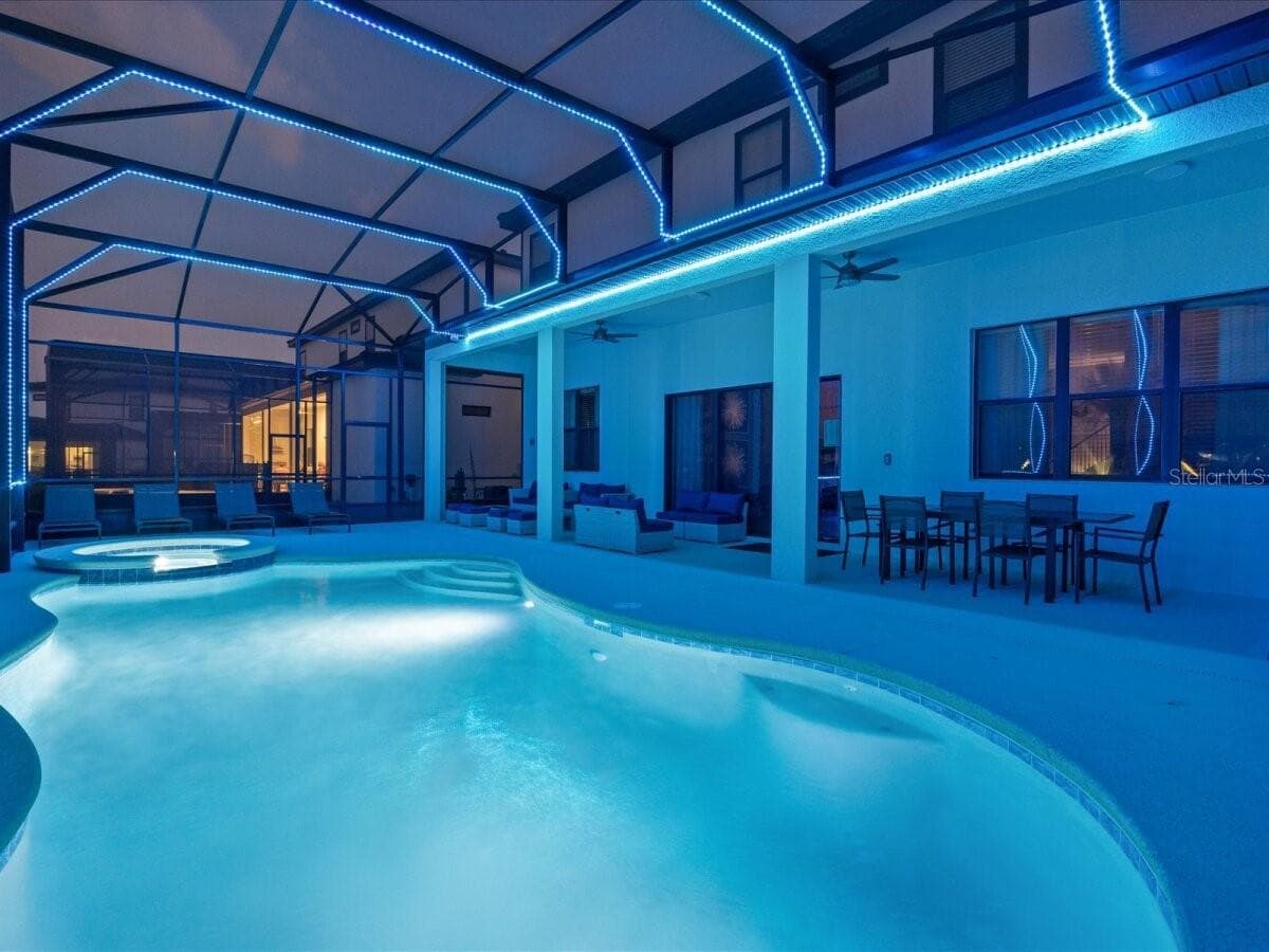 Pool + SPA with LED lights - 5830 HIGH SEAS DR, ORLANDO