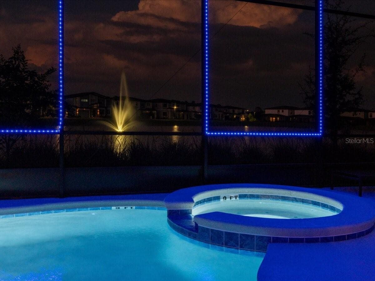 Pool + SPA with LED lights - 5830 HIGH SEAS DR, ORLANDO