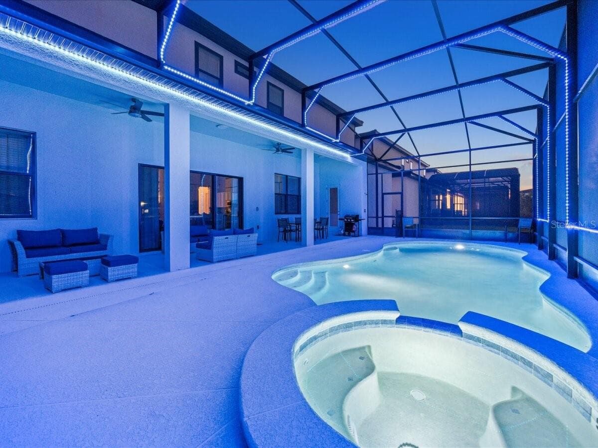 Pool + SPA with LED lights - 5830 HIGH SEAS DR, ORLANDO