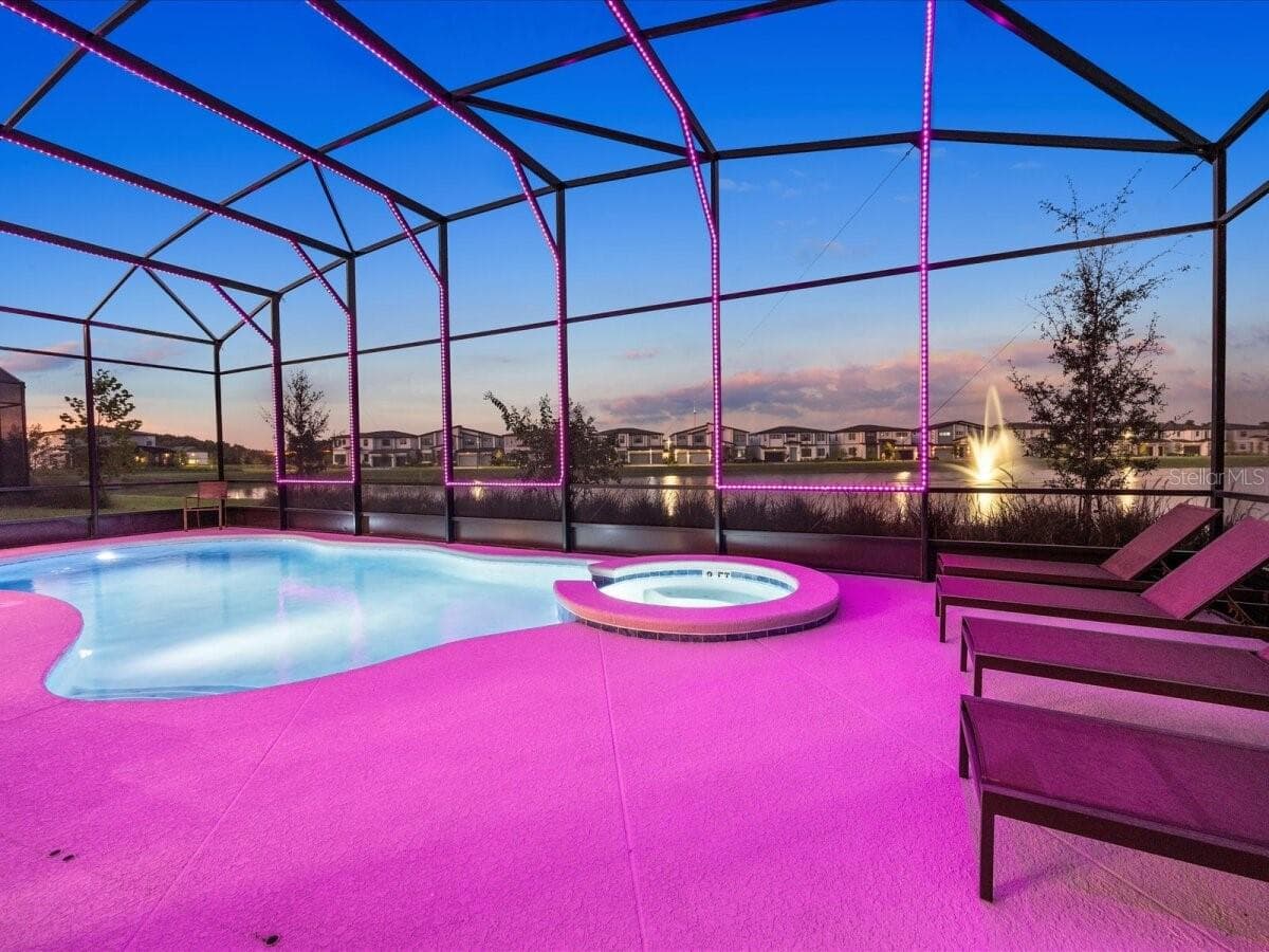 Pool + SPA with LED lights - 5830 HIGH SEAS DR, ORLANDO